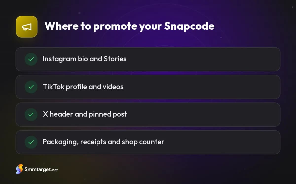 Checklist: four places to promote a Snapchat Snapcode
