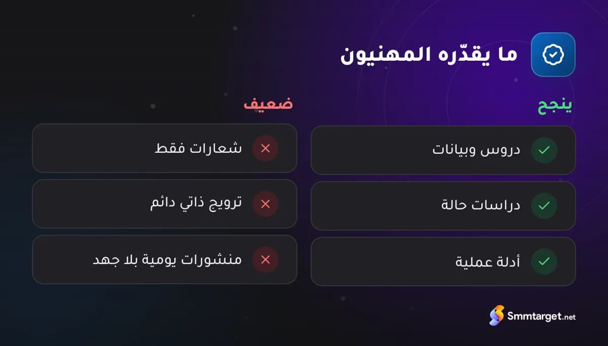 مقارنة: محتوى لينكدإن الناجح للشركات مقابل المحتوى الضعيف