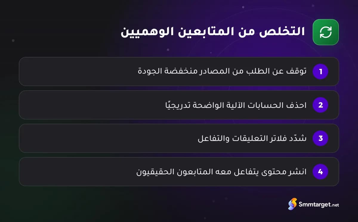 رسم توضيحي: أربع خطوات للتخلص من المتابعين الوهميين في حسابك