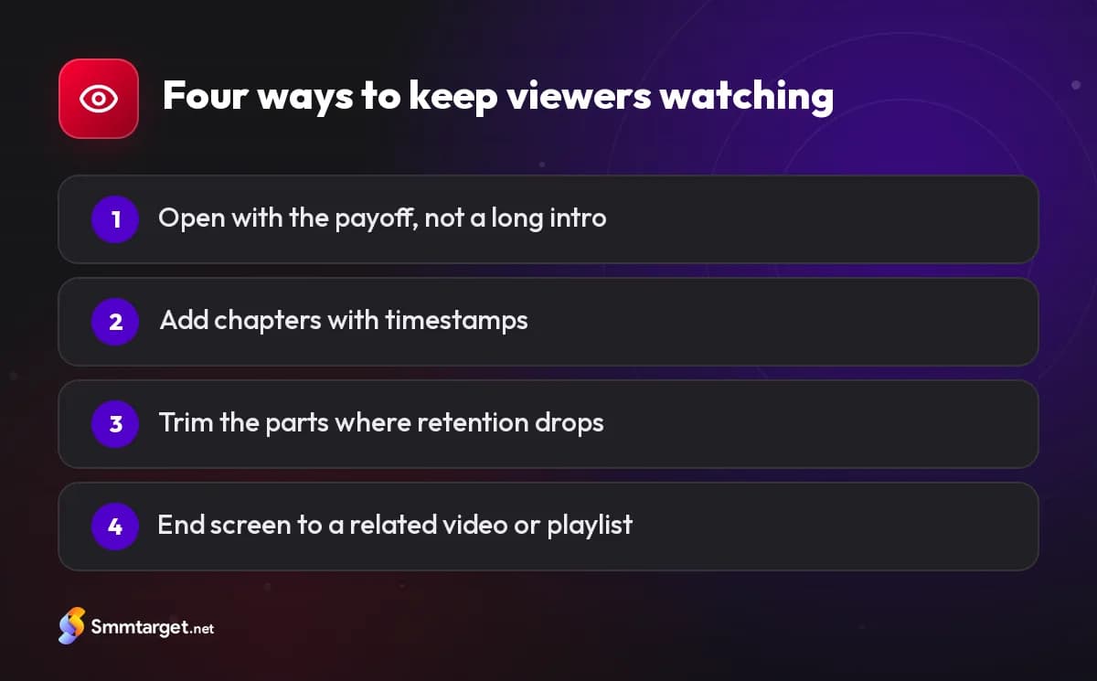 Infographic: four steps to improve audience retention on YouTube videos