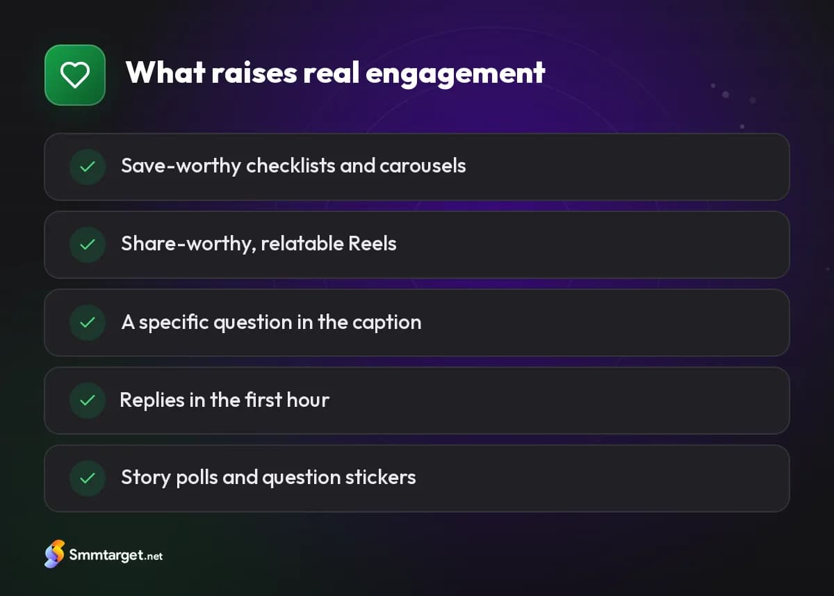 Checklist: five habits that raise real Instagram engagement