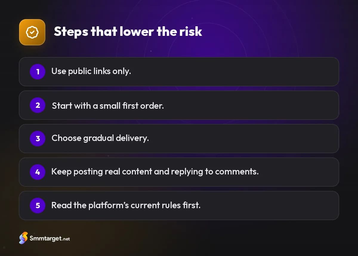 Infographic: five steps that reduce the risk when buying followers